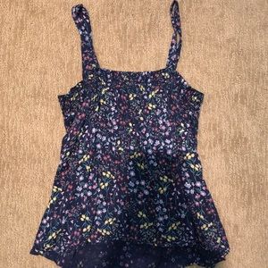 Navy Flower Tank Top